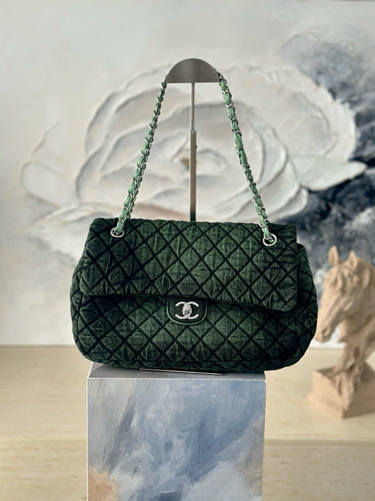 Chanel 2026 Quilted Denimpressions Flap Bag Denim Leather