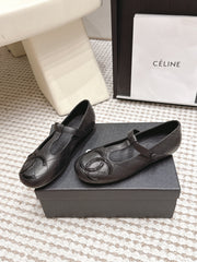 CHANEL 26S MARY JANE FLATS IN BLACK LAMBSKIN WITH  CC LOGO