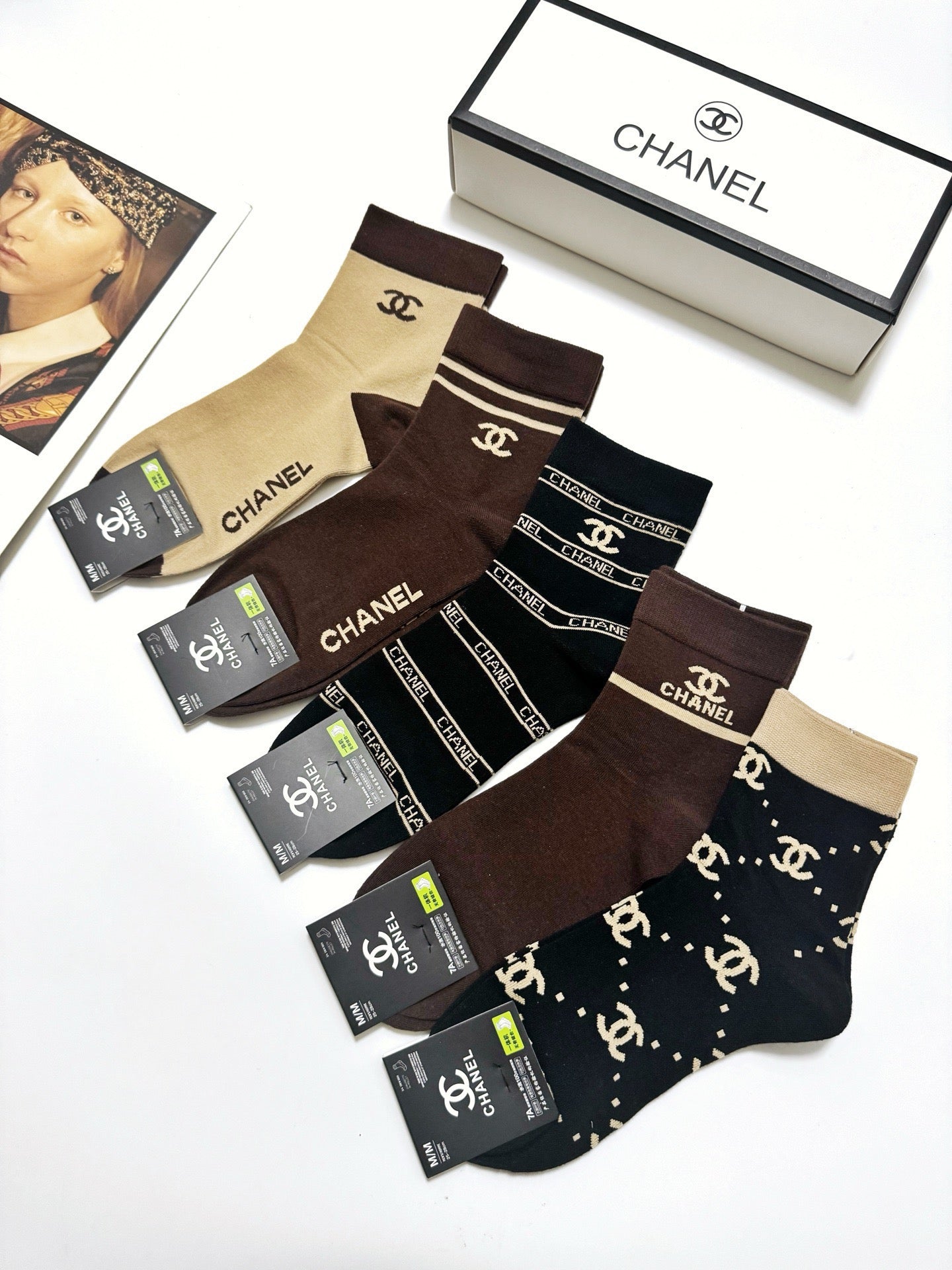 CHANEL 26S ANKLE SOCKS 405370 (1 BOX)