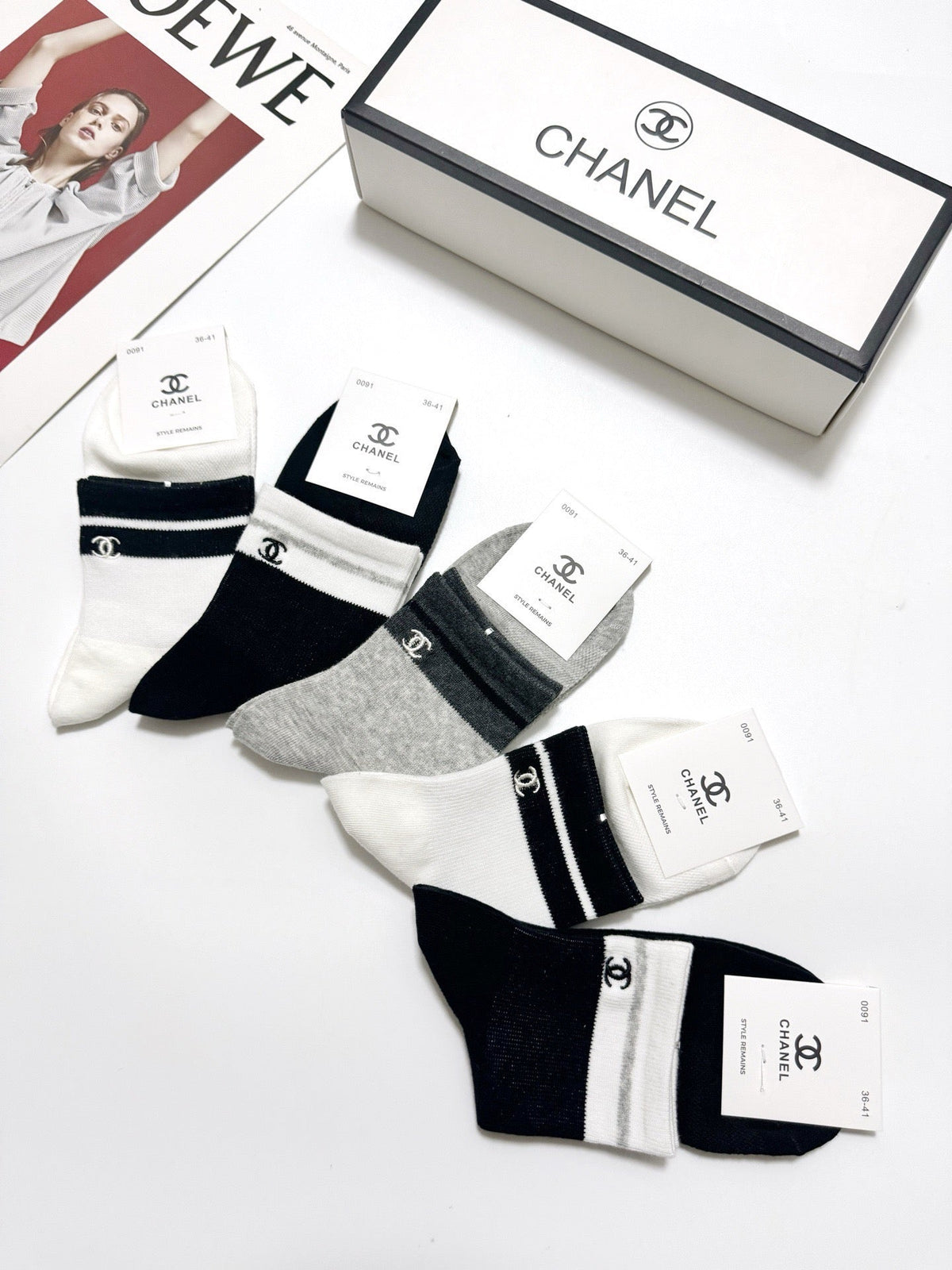 CHANEL 26S ANKLE SOCKS 407179 (1 BOX)