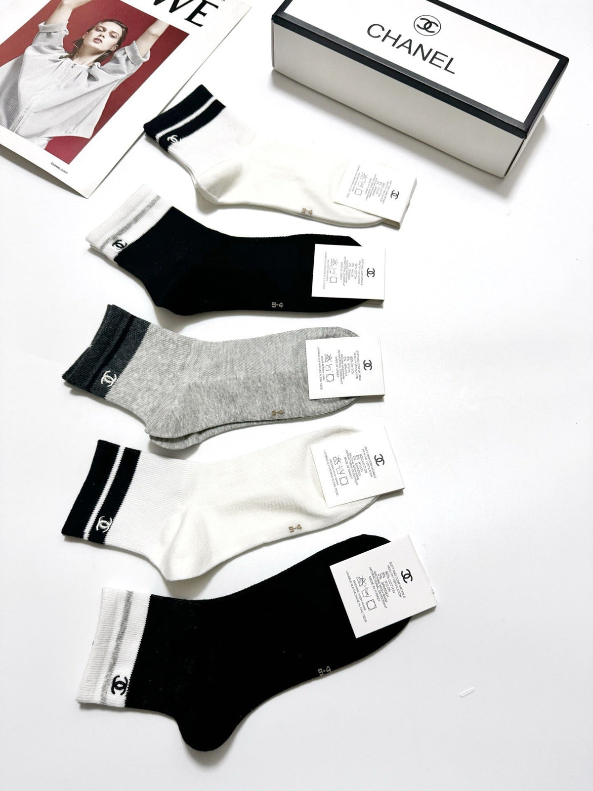 CHANEL 26S ANKLE SOCKS 407179 (1 BOX)