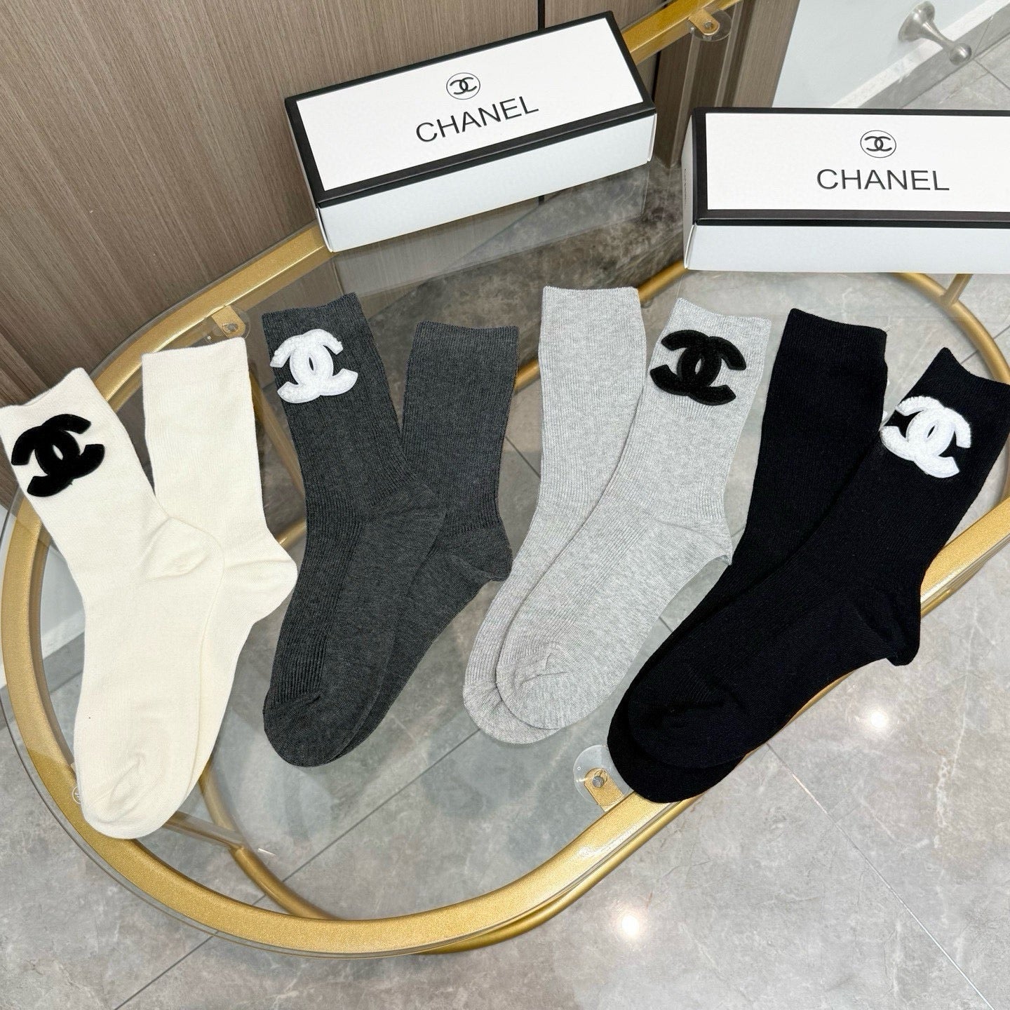 CHANEL 26S CREW SOCKS 395180 (1 BOX)