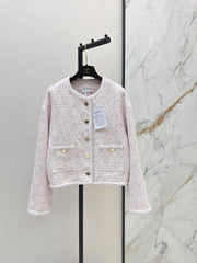 26SS NEW Elegant Woven Crew Neck Jacket🩵