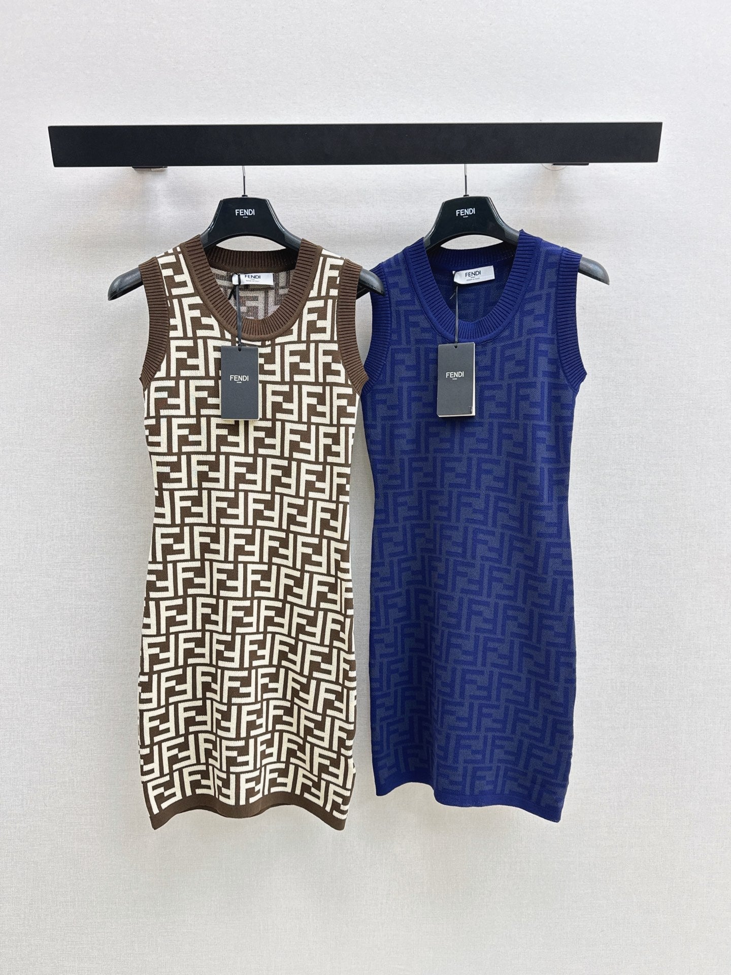 26SS New FF Monogram Knit Sleeveless Dress 🩵