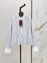 🔥Highest Quality🔥 26FW New Striped Print Loose-Fit Collared Shirt 🩵