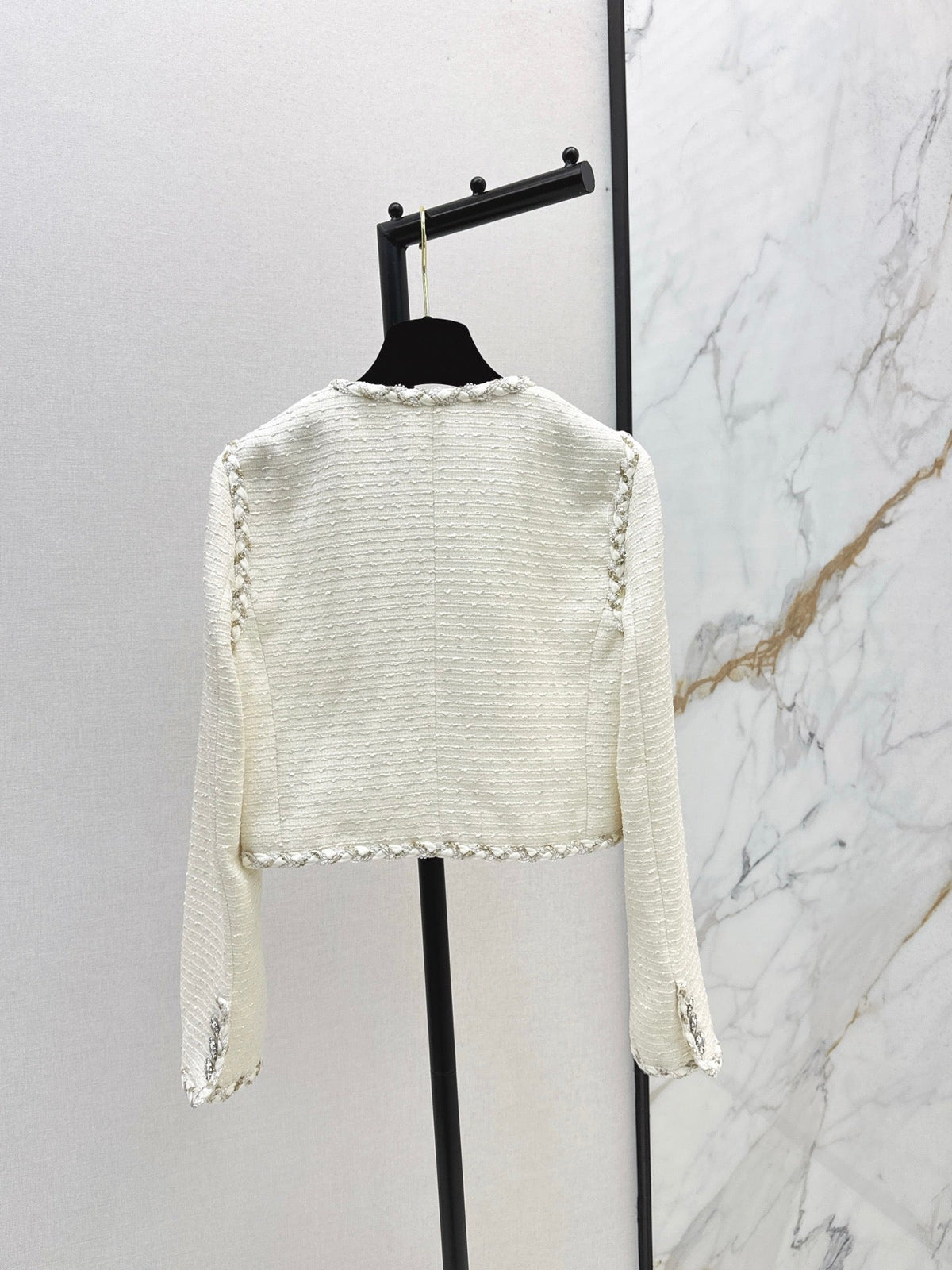 26FW New Cropped Jacket with Woven Trim 🤍