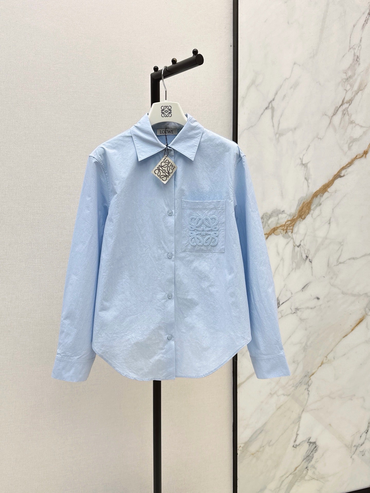 26FW New Classic Logo Embroidered Collared Shirt 🩵