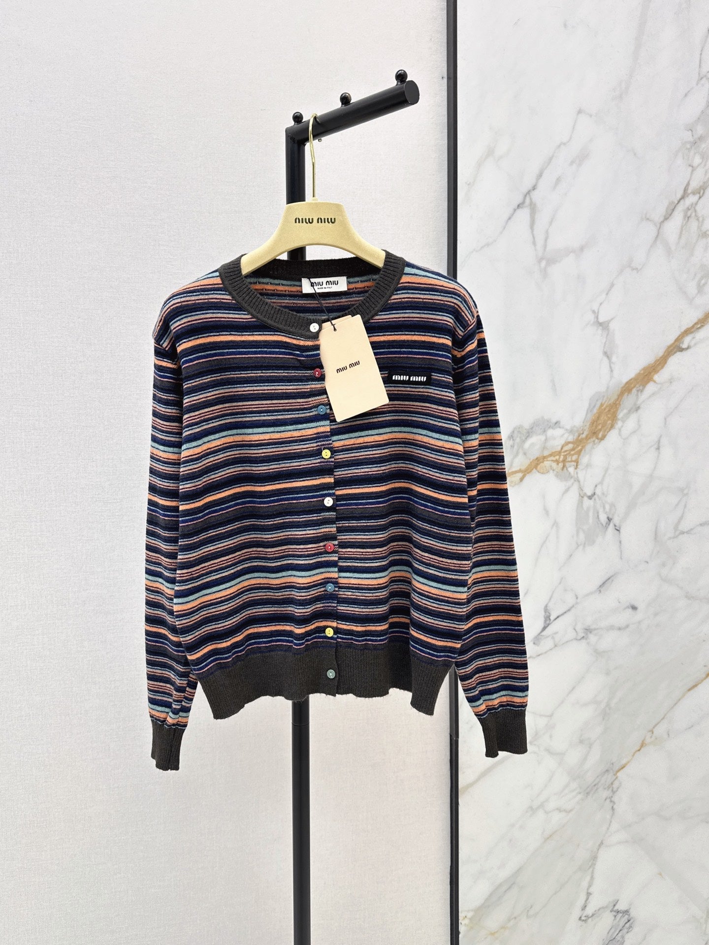MiuMiu/26FW New Striped Knit Cardigan 🤎