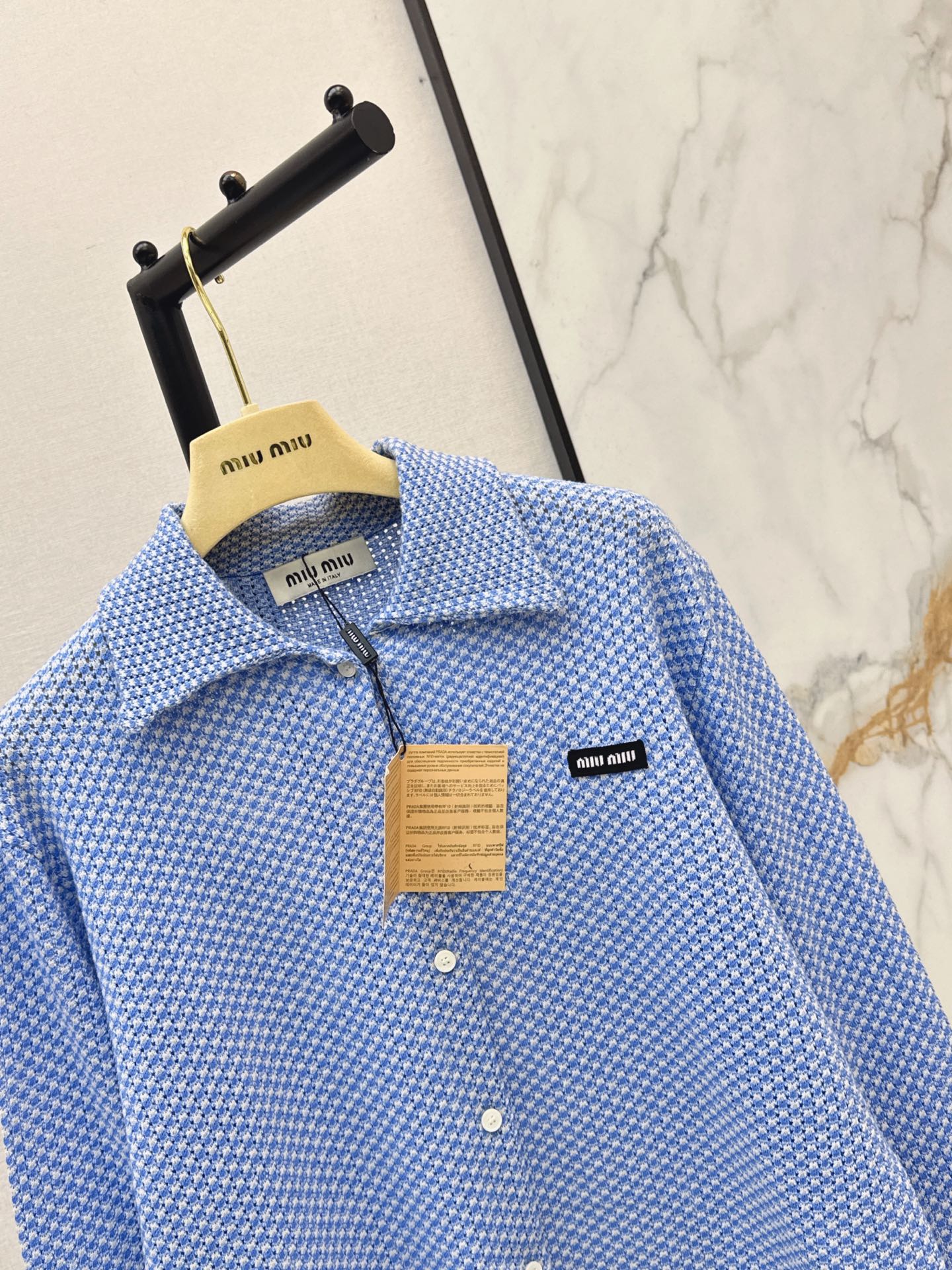 26FW New Blue Plaid Knit Cardigan 🩵