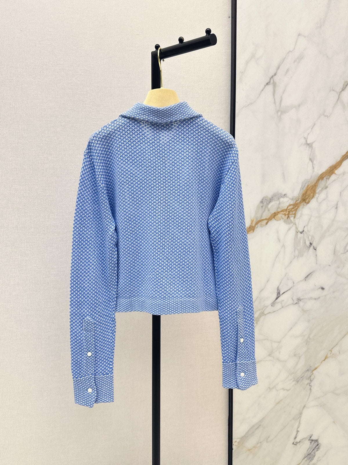 26FW New Blue Plaid Knit Cardigan 🩵