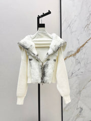❤️‍🔥Limited edition❤️‍🔥26FW New Knit Cardigan with Fox Fur Trim 🤎