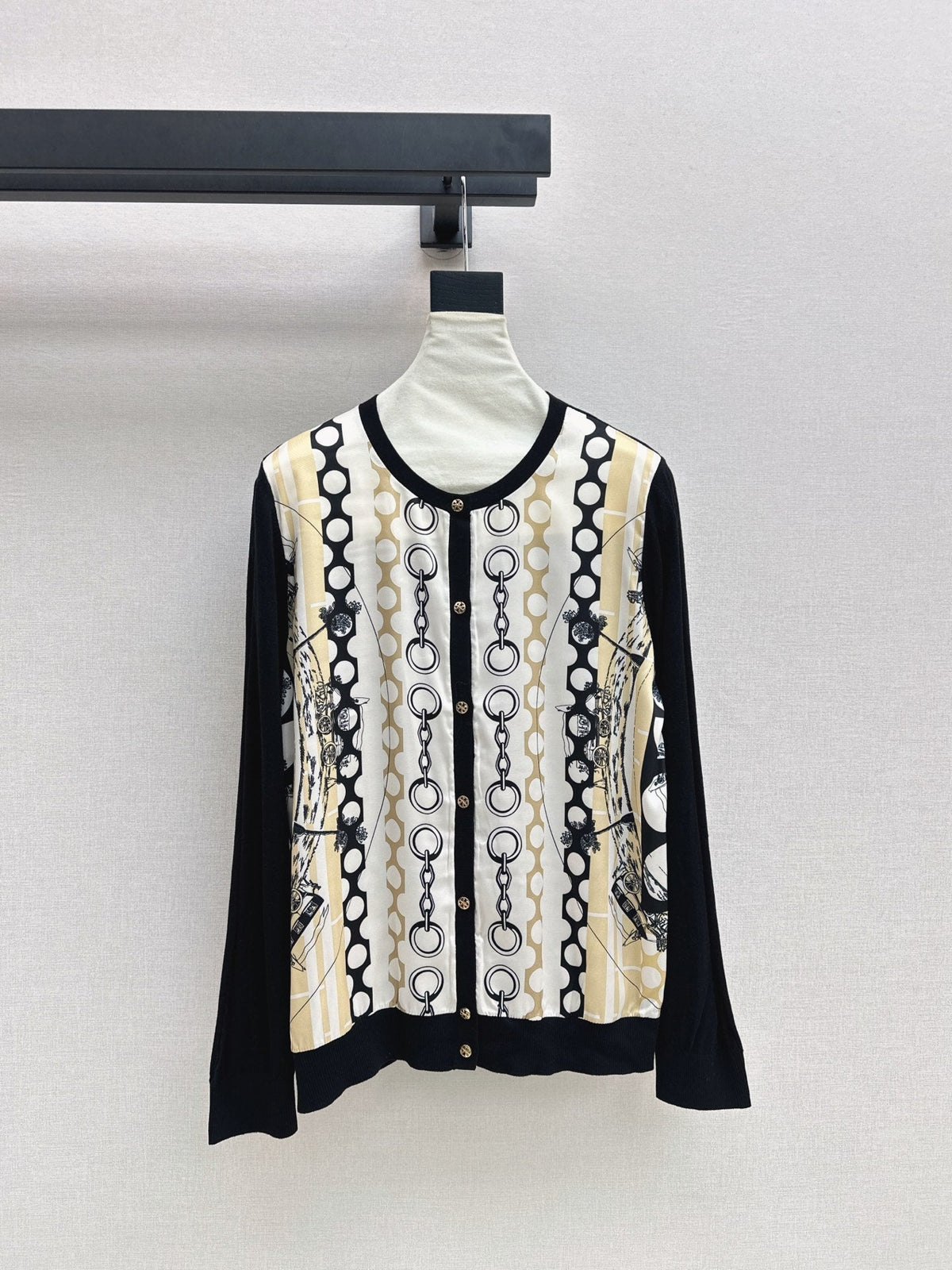 26FW New Long-Sleeve Knit Cardigan with Mixed Prints 🖤